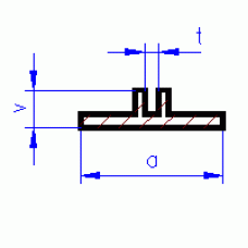 Přírubový profil, mosaz, L=500 mm, š. drážky=0.5 mm , rozměry 6 x 3 mm, MSZ 9863